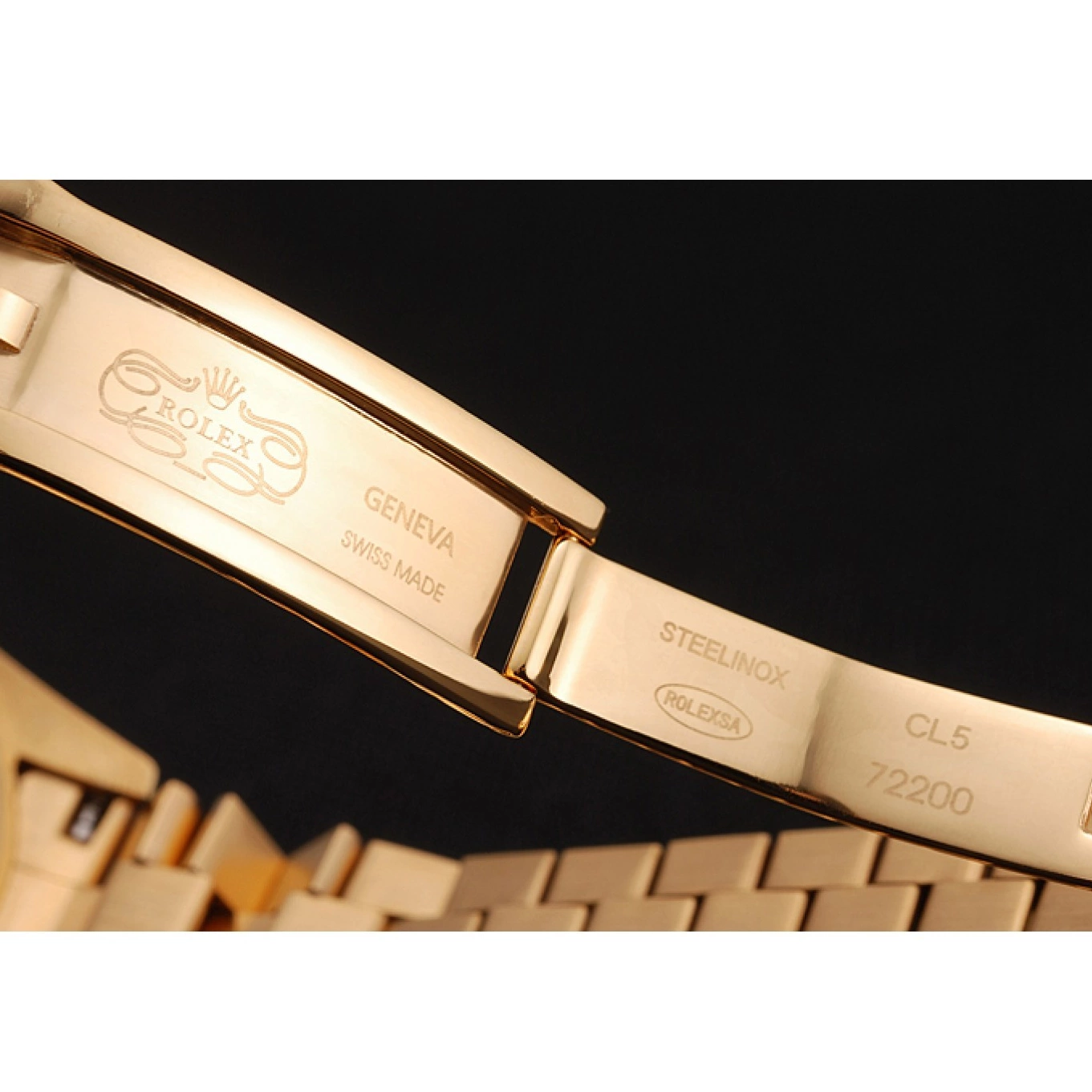 Aaa replica watch Dial Pave Bezel Date And Rolex Gold And Day Bracelet Swiss Case Diamond 0724